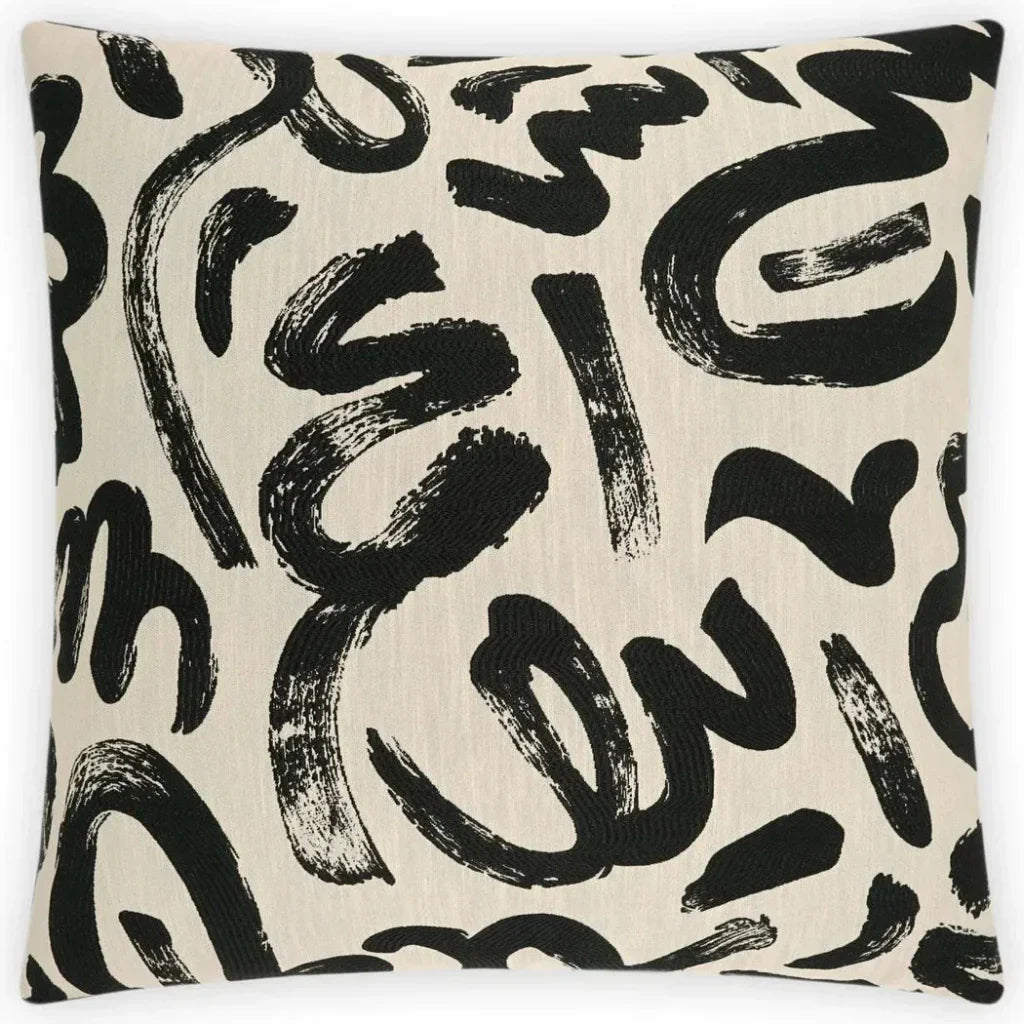 Sketch Black Throw Pillow With Insert - LOOMLAN - D.V. Kap - Throw Pillows