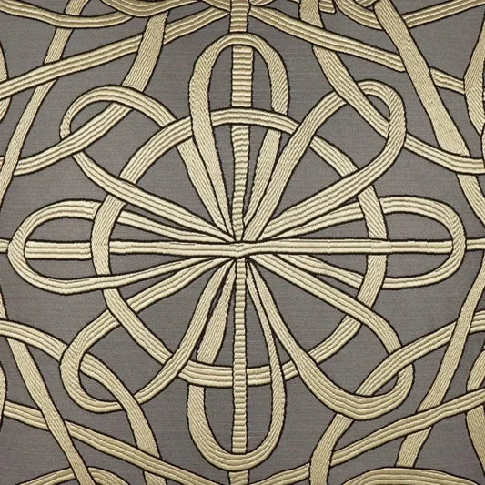 Slip Knot Charcoal Gold Taupe Large Throw Pillow Insert - LOOMLAN - D.V. Kap - Throw Pillows