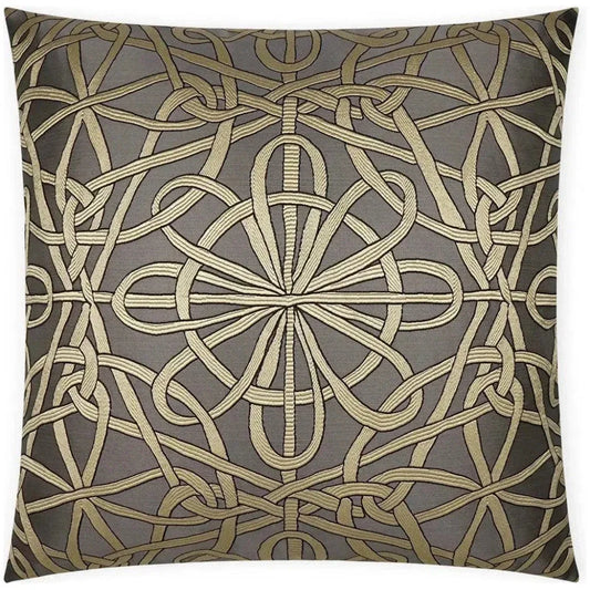 Slip Knot Charcoal Gold Taupe Large Throw Pillow Insert - LOOMLAN - D.V. Kap - Throw Pillows