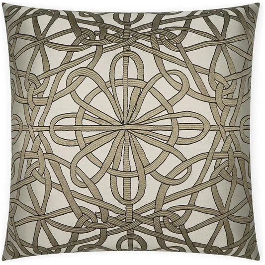 Slip Knot Taupe Gold Large Throw Pillow Insert - LOOMLAN - D.V. Kap - Throw Pillows