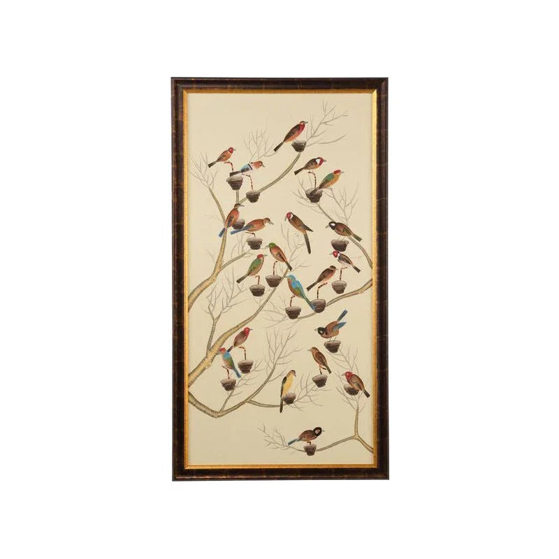 Small Aviary Hand Painted Artwork-Framed Wall Art-Chelsea House-Aviary B-LOOMLAN