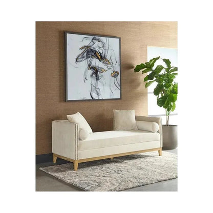 Smoldering Luxe Art Charcoal Gold Leaf Accents-Framed Wall Art-SUNPAN-LOOMLAN