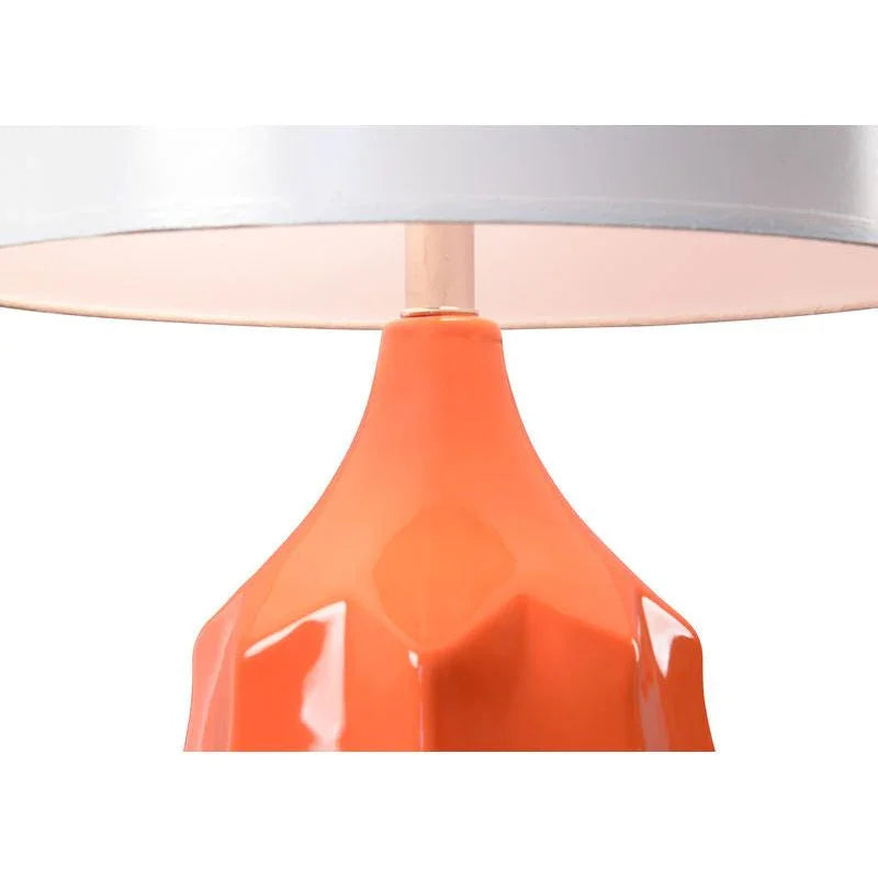 Soft Glow Orange Glazed Ceramic Table Lamp - LOOMLAN - Wildwood - Table Lamps