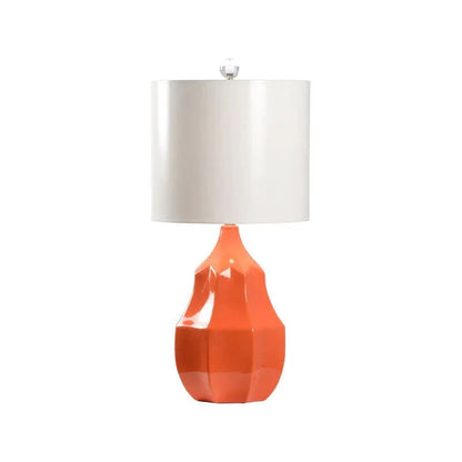Soft Glow Orange Glazed Ceramic Table Lamp - LOOMLAN - Wildwood - Table Lamps