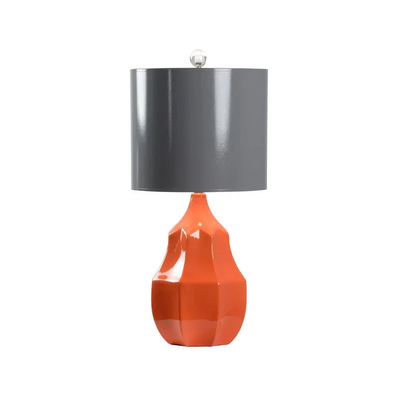 Soft Glow Orange Glazed Ceramic Table Lamp - LOOMLAN - Wildwood - Table Lamps