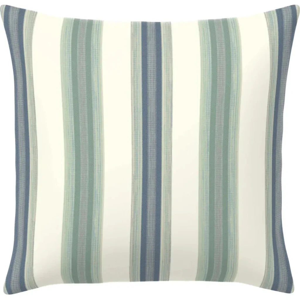 Soft Stripe Spa Handmade Outdoor Pillow-Outdoor Pillows-Earnest Collection-20" Square-LOOMLAN