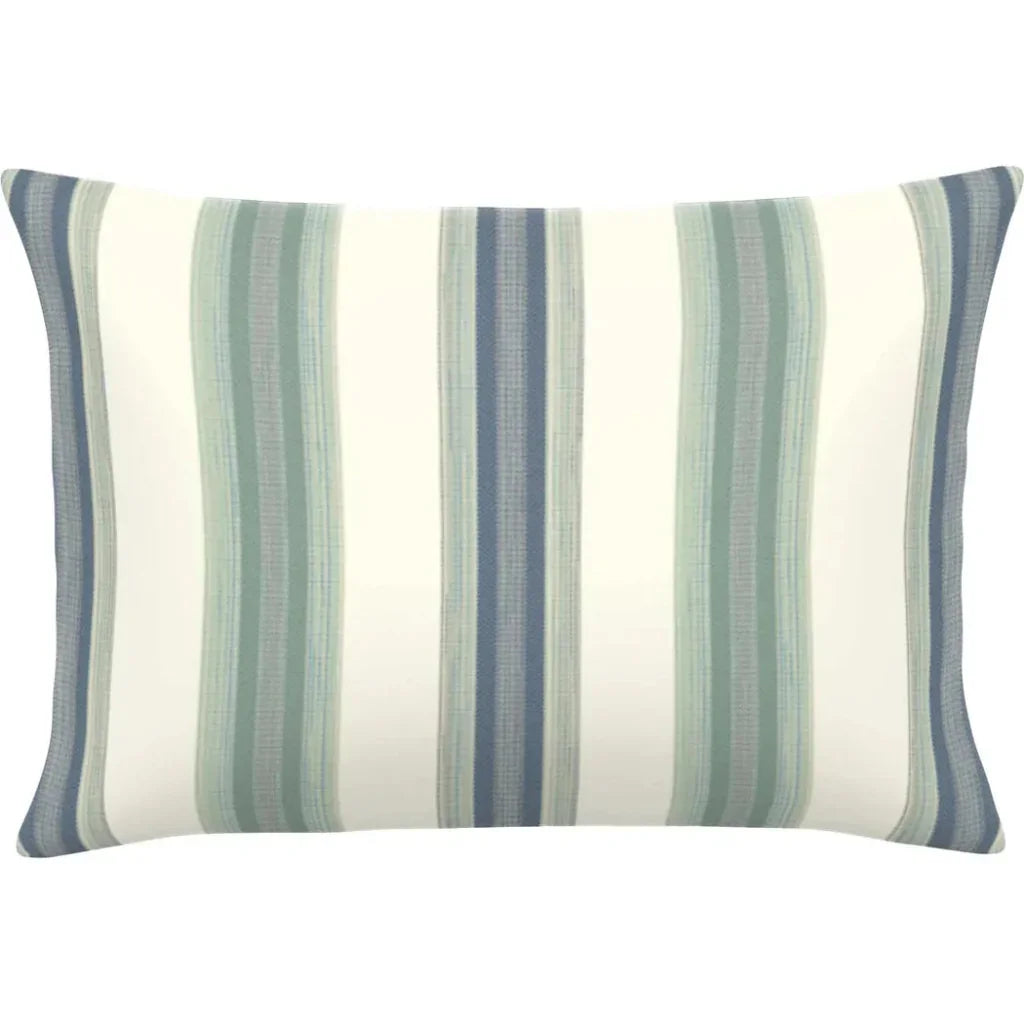 Soft Stripe Spa Handmade Outdoor Pillow-Outdoor Pillows-Earnest Collection-20"x13" Lumbar-LOOMLAN