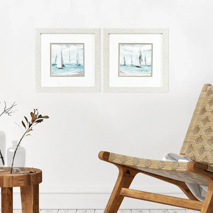 Soft Summer Wind Blue Canvas Art 2PC