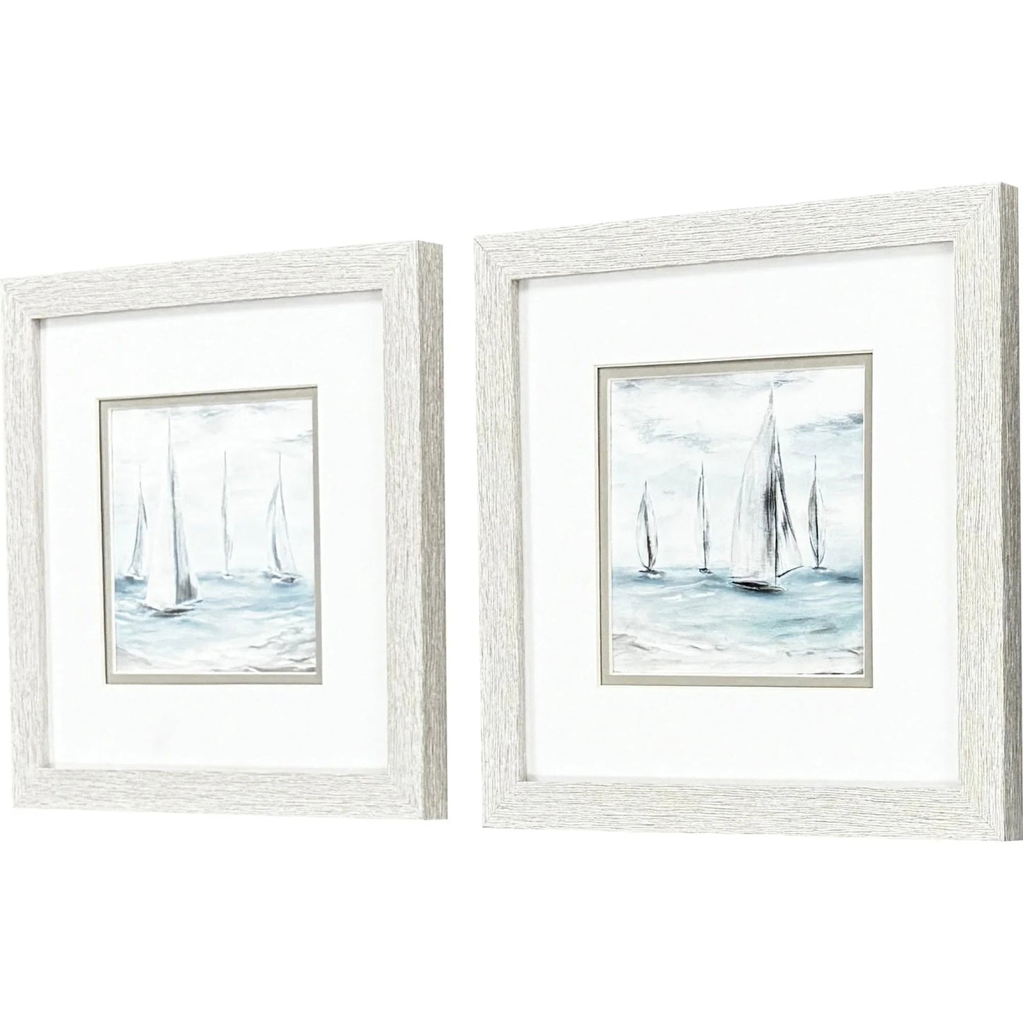 Soft Summer Wind Blue Canvas Art 2PC