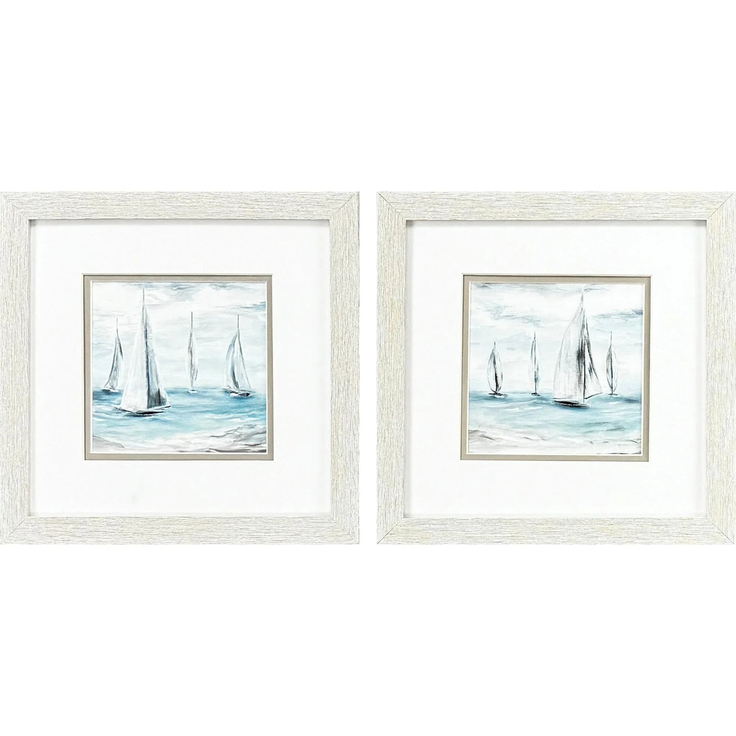 Soft Summer Wind Blue Canvas Art 2PC