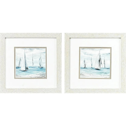 Soft Summer Wind Blue Canvas Art 2PC