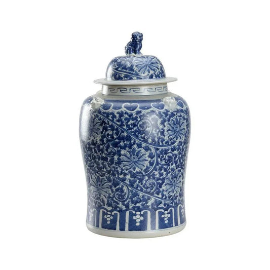 Song Blossom Ginger Ceramic Blue Jar - LOOMLAN - Chelsea House - Vases & Jars