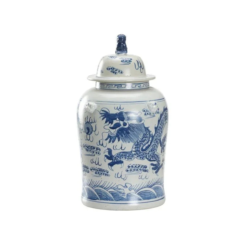 Song Dragon Classic Blue Jar - LOOMLAN - Chelsea House - Vases & Jars
