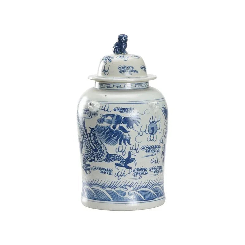 Song Dragon Classic Blue Jar - LOOMLAN - Chelsea House - Vases & Jars