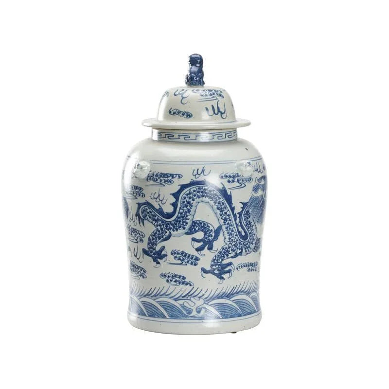 Song Dragon Classic Blue Jar - LOOMLAN - Chelsea House - Vases & Jars