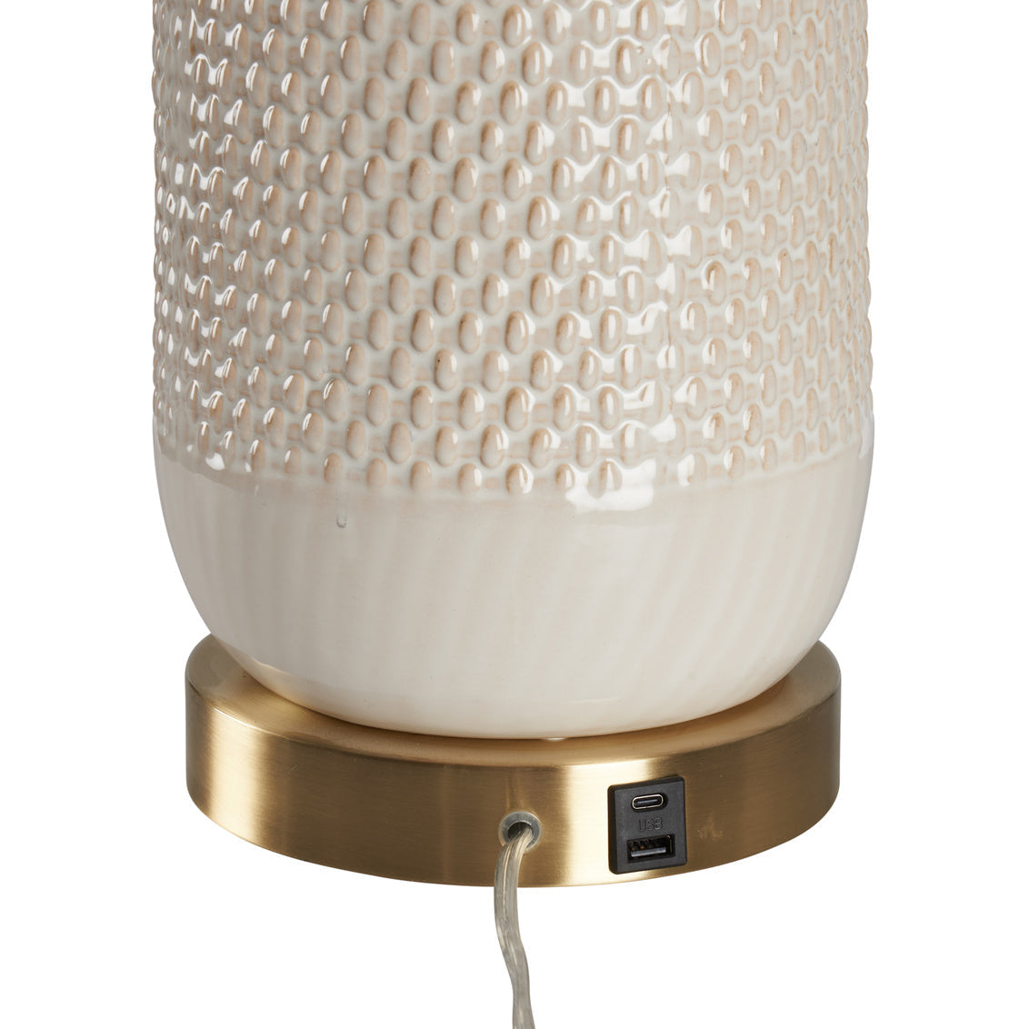 Sophia Textured Cream Ceramic Table Lamp