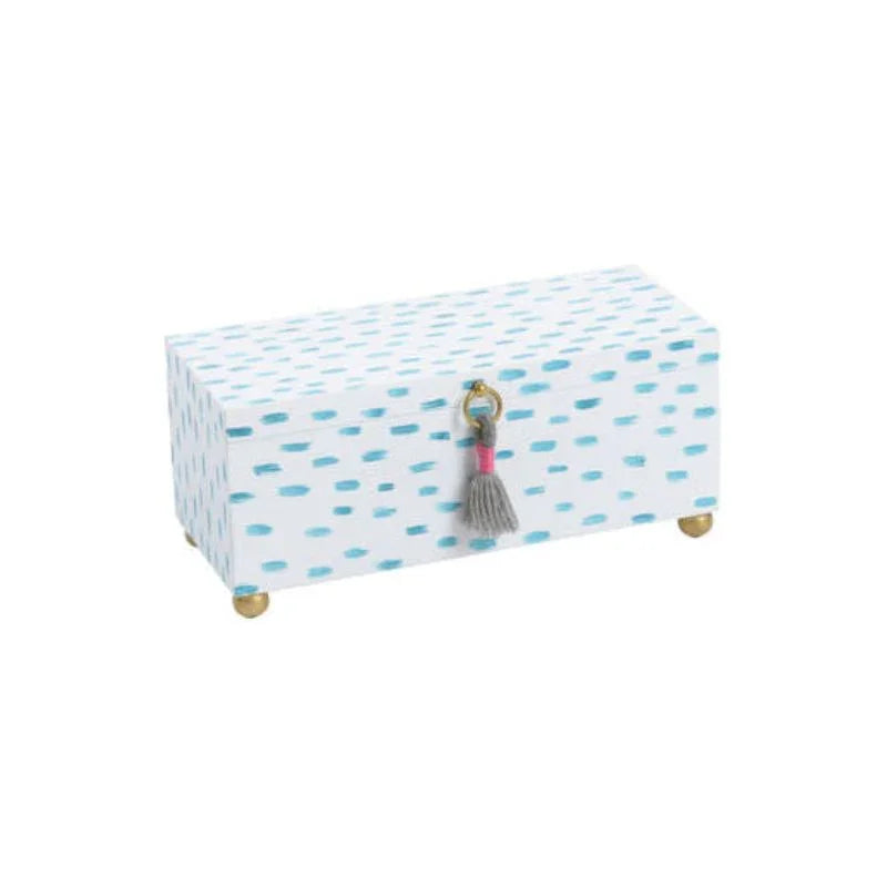 Speckled Hand Painted White Box - LOOMLAN - Chelsea House - Boxes & Bowls