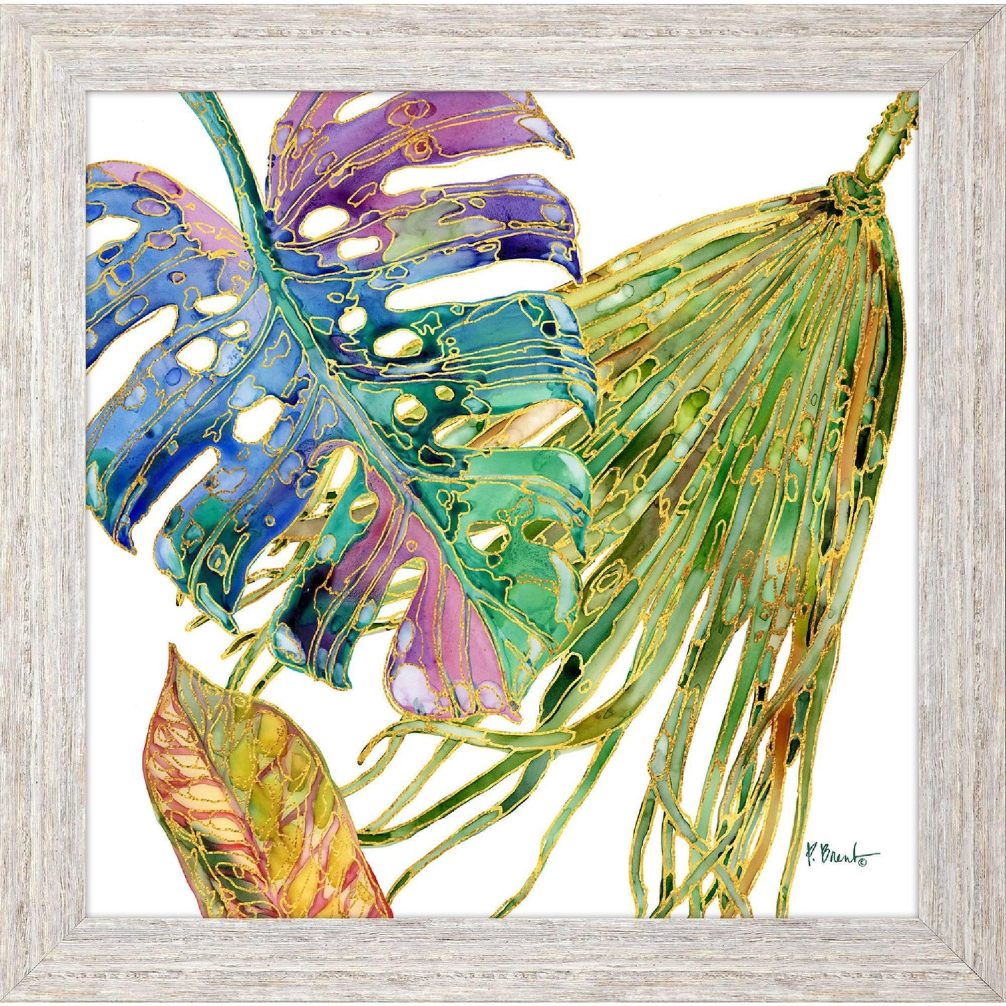 Spectrum Palm Fronds Green Canvas Art