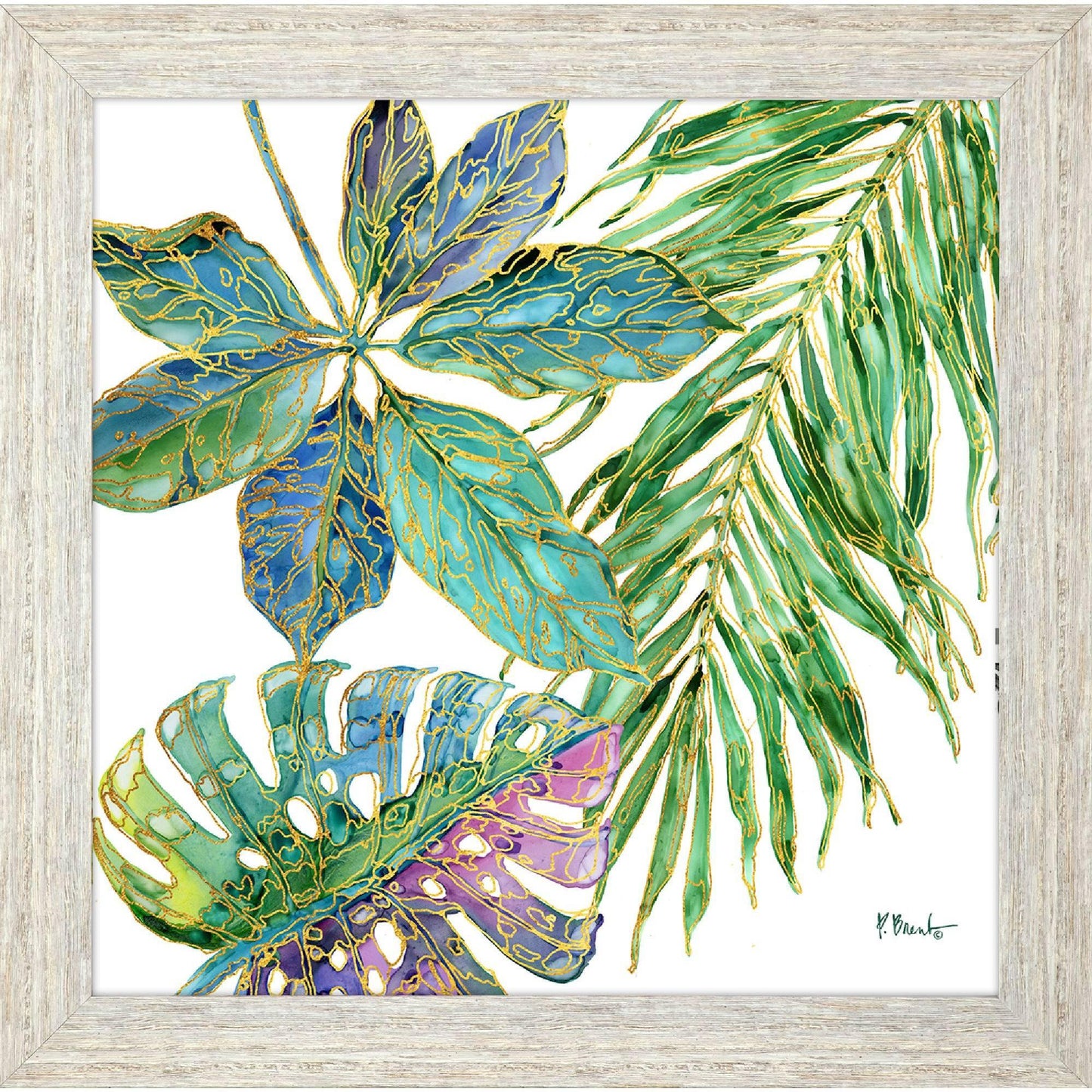 Spectrum Palm Fronds Green Canvas Art