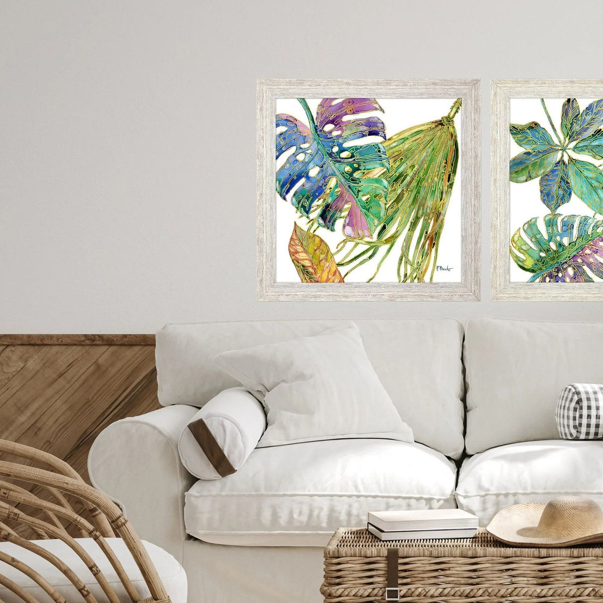Spectrum Palm Fronds Green Framed Wall Art -- view 2