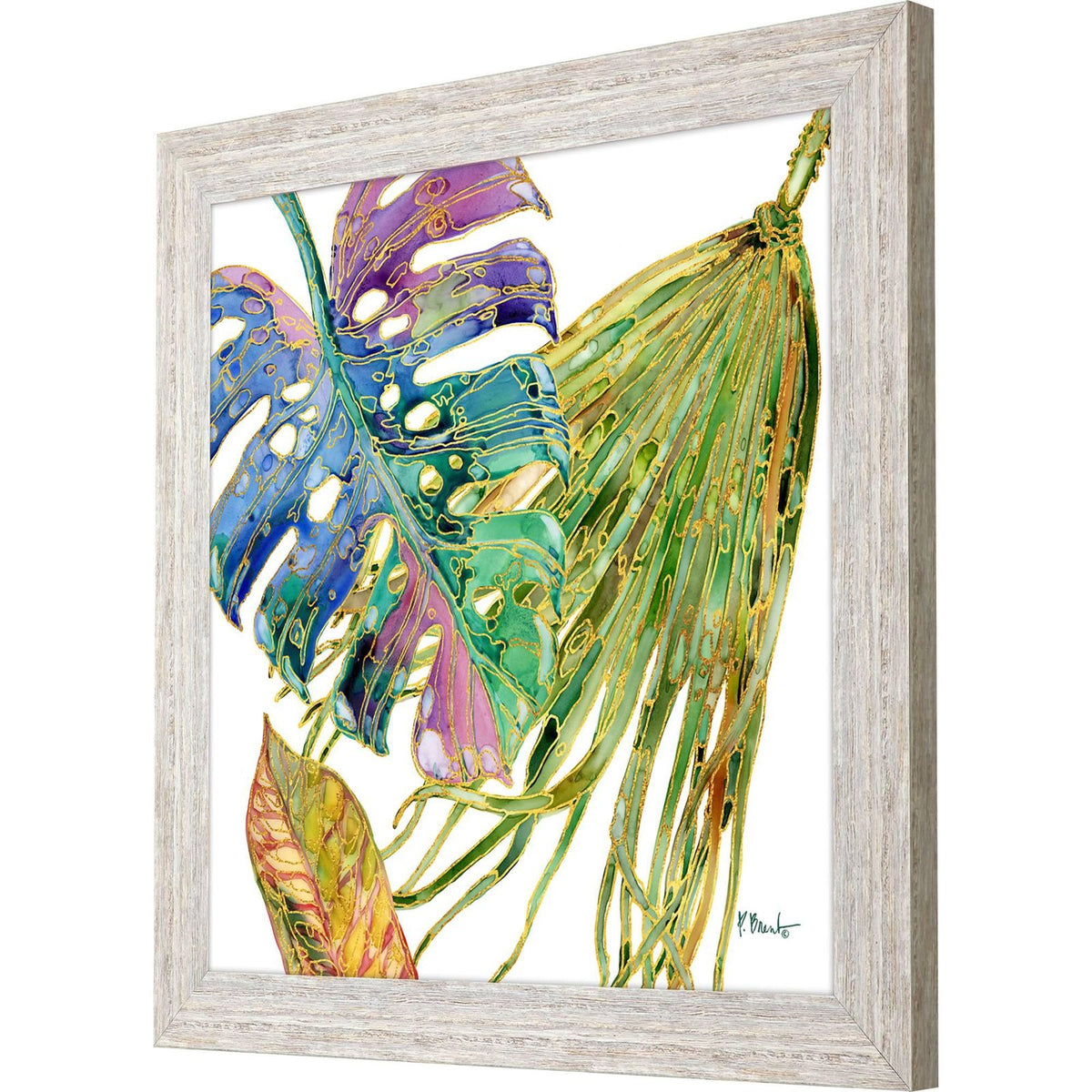 Spectrum Palm Fronds Green Framed Wall Art -- view 3
