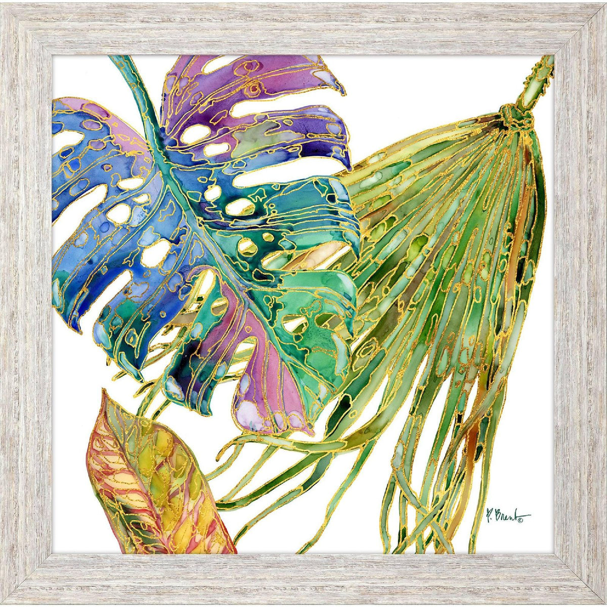 Spectrum Palm Fronds Green Framed Wall Art