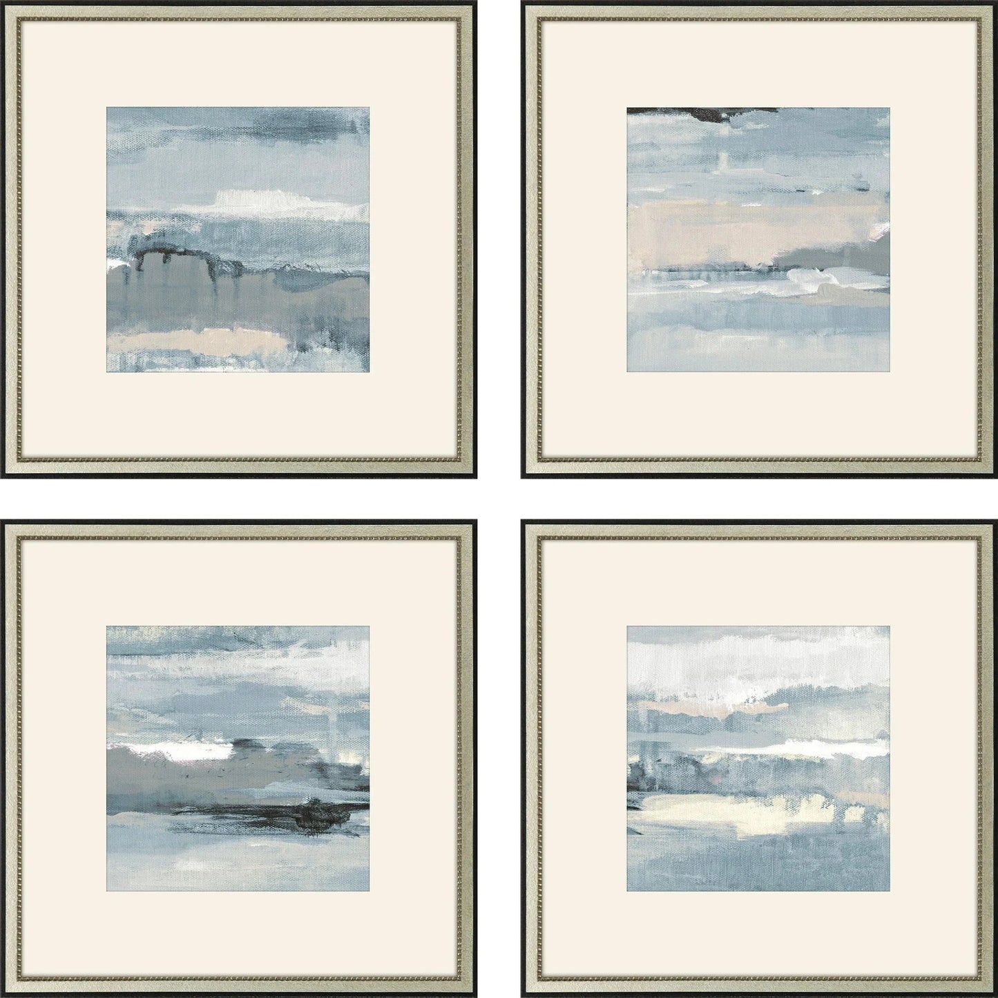 Splendid Blues Wood Frame Blue Canvas Art 4PC