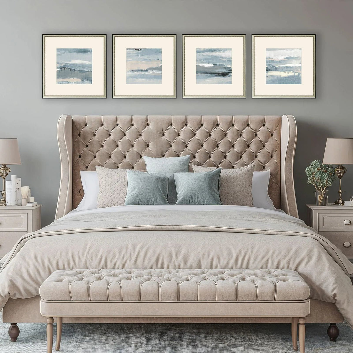 Splendid Blues Wood Framed Wall Art 4PC -- view 2