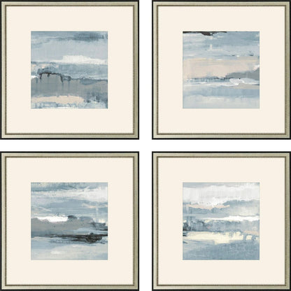 Splendid Blues Wood Framed Wall Art 4PC