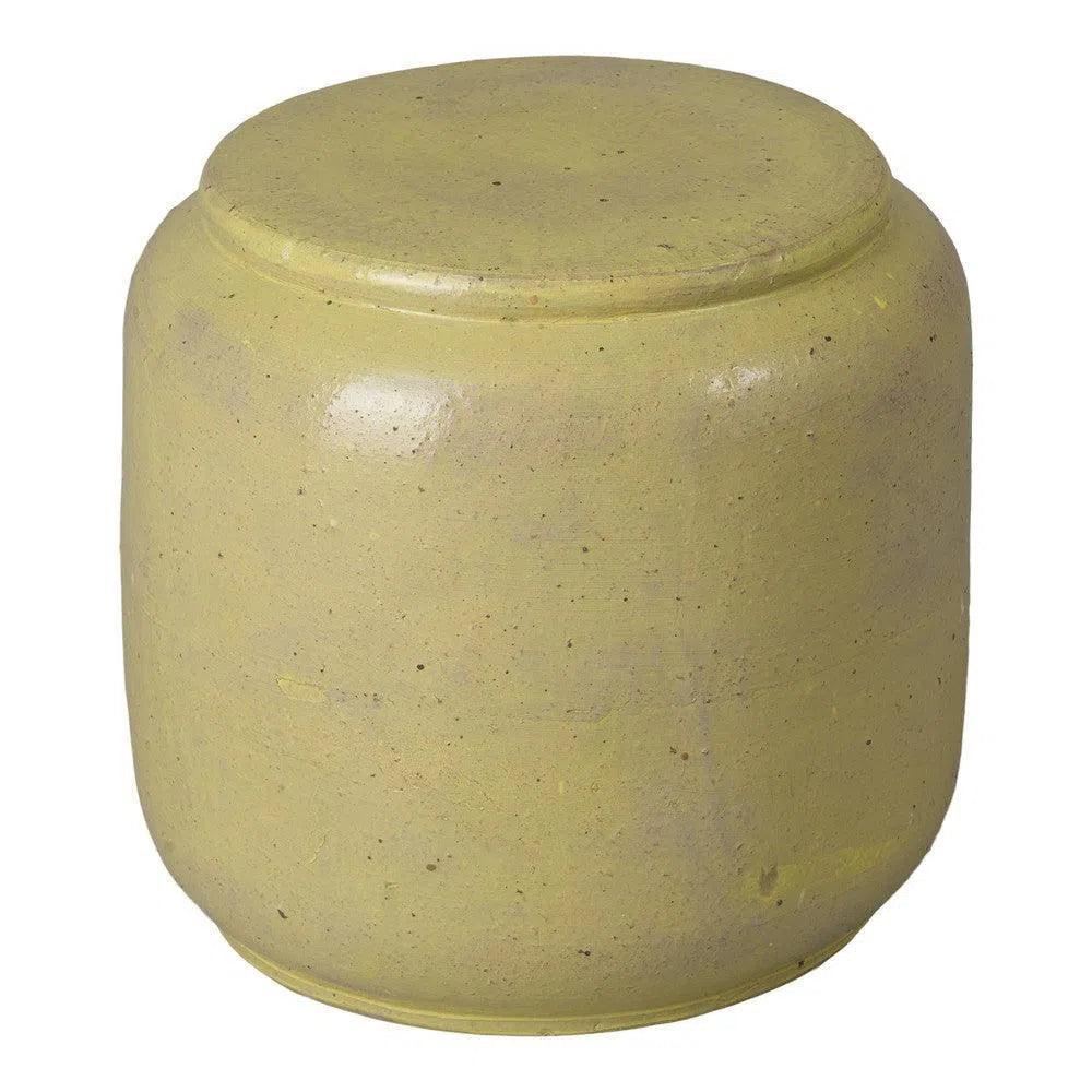Squat 18 in. Round Ceramic Outdoor Garden Stool-Garden Stools-Emissary-LOOMLAN