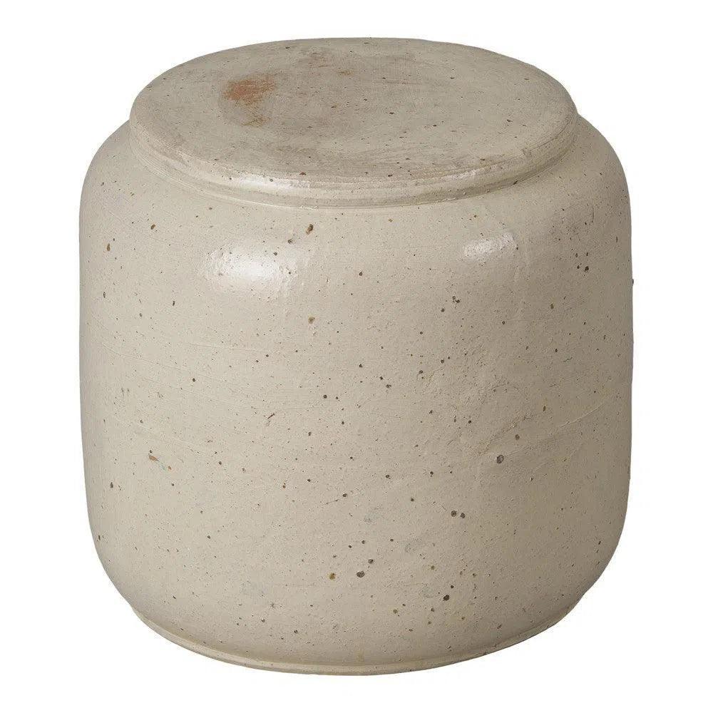 Squat 18 in. Round Ceramic Outdoor Garden Stool-Garden Stools-Emissary-LOOMLAN