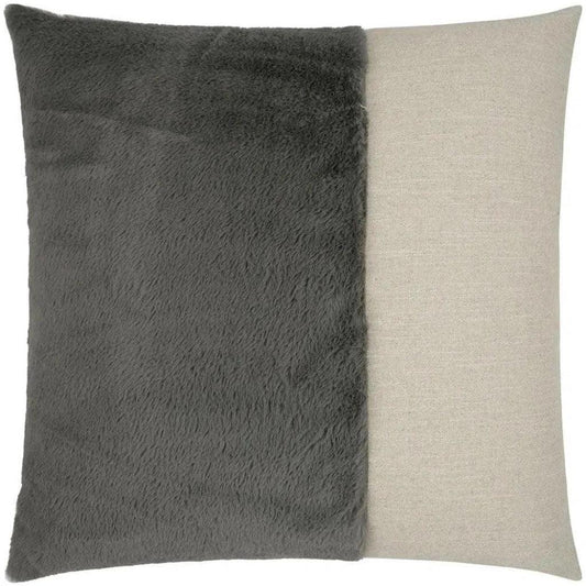 St. Moritz Faux Fur Grey Large Throw Pillow Insert - LOOMLAN - D.V. Kap - Throw Pillows
