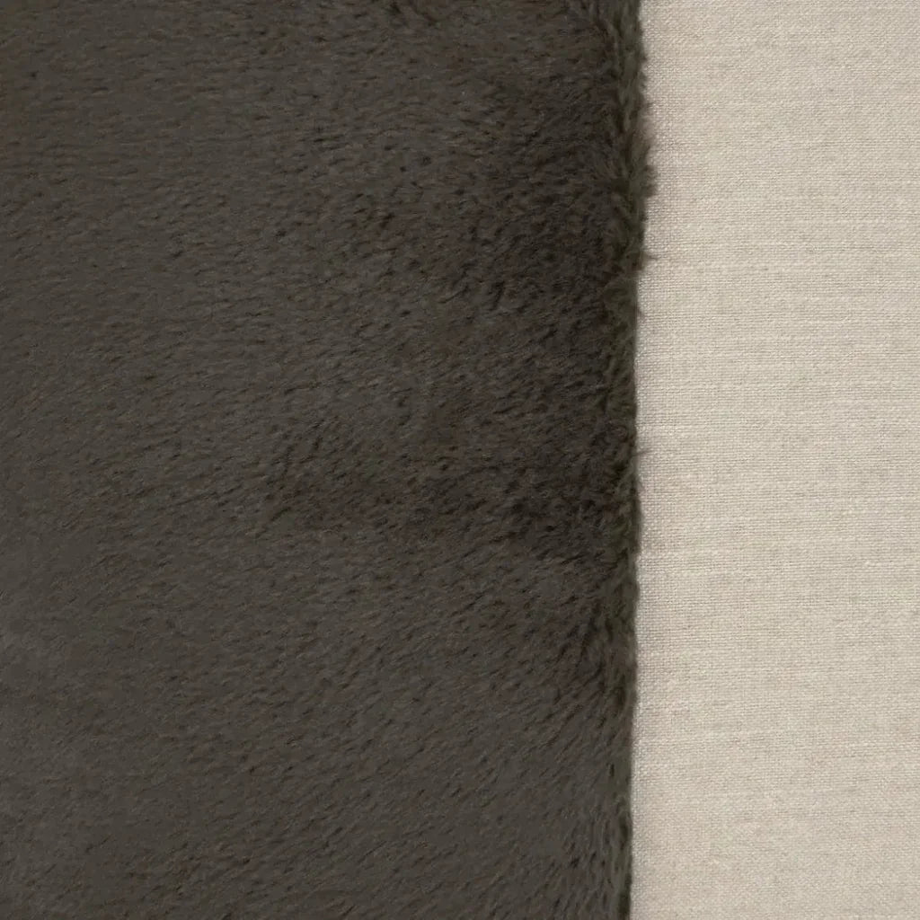 St. Moritz Grey Brown Faux Fur Grey Large Throw Pillow - LOOMLAN - D.V. Kap - Throw Pillows