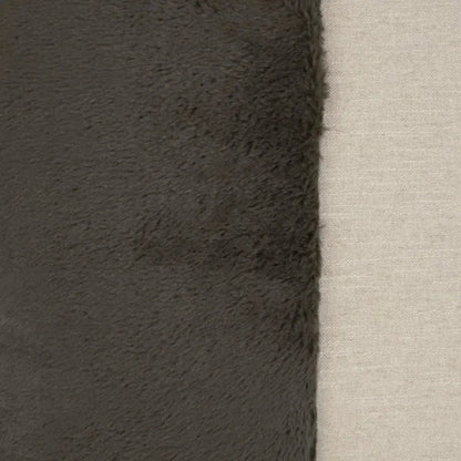 St. Moritz Grey Brown Faux Fur Grey Large Throw Pillow - LOOMLAN - D.V. Kap - Throw Pillows