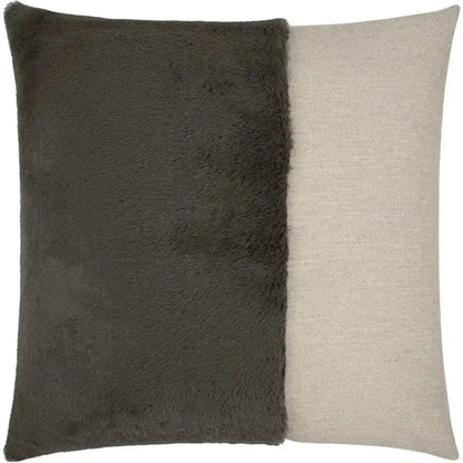 St. Moritz Grey Brown Faux Fur Grey Large Throw Pillow - LOOMLAN - D.V. Kap - Throw Pillows