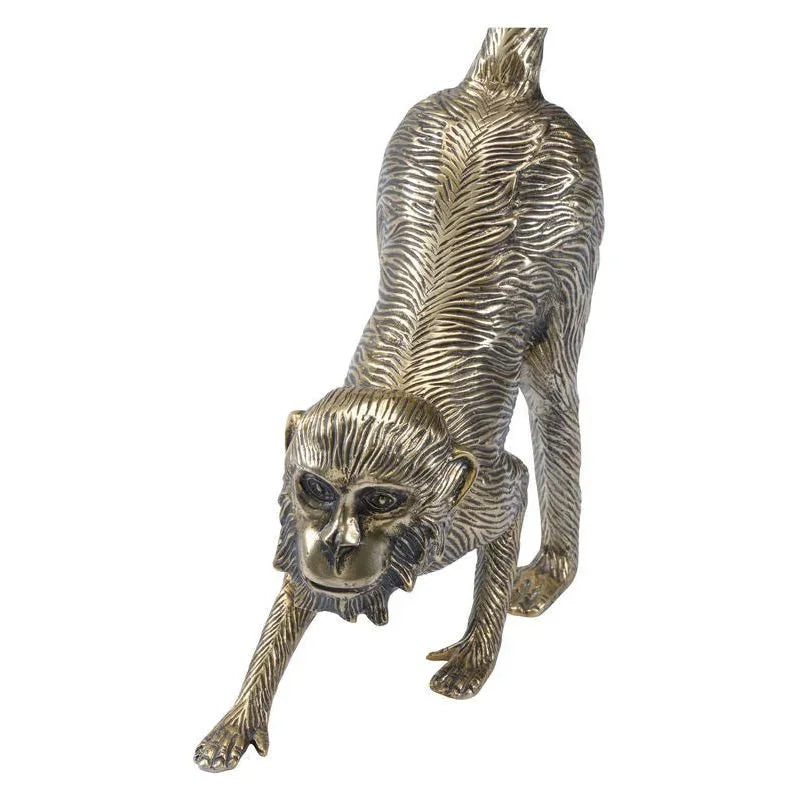 Standing Monkey Antique Brass Finish Sculpture - LOOMLAN - Chelsea House - Statues & Sculptures