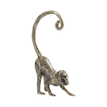 Standing Monkey Antique Brass Finish Sculpture - LOOMLAN - Chelsea House - Statues & Sculptures