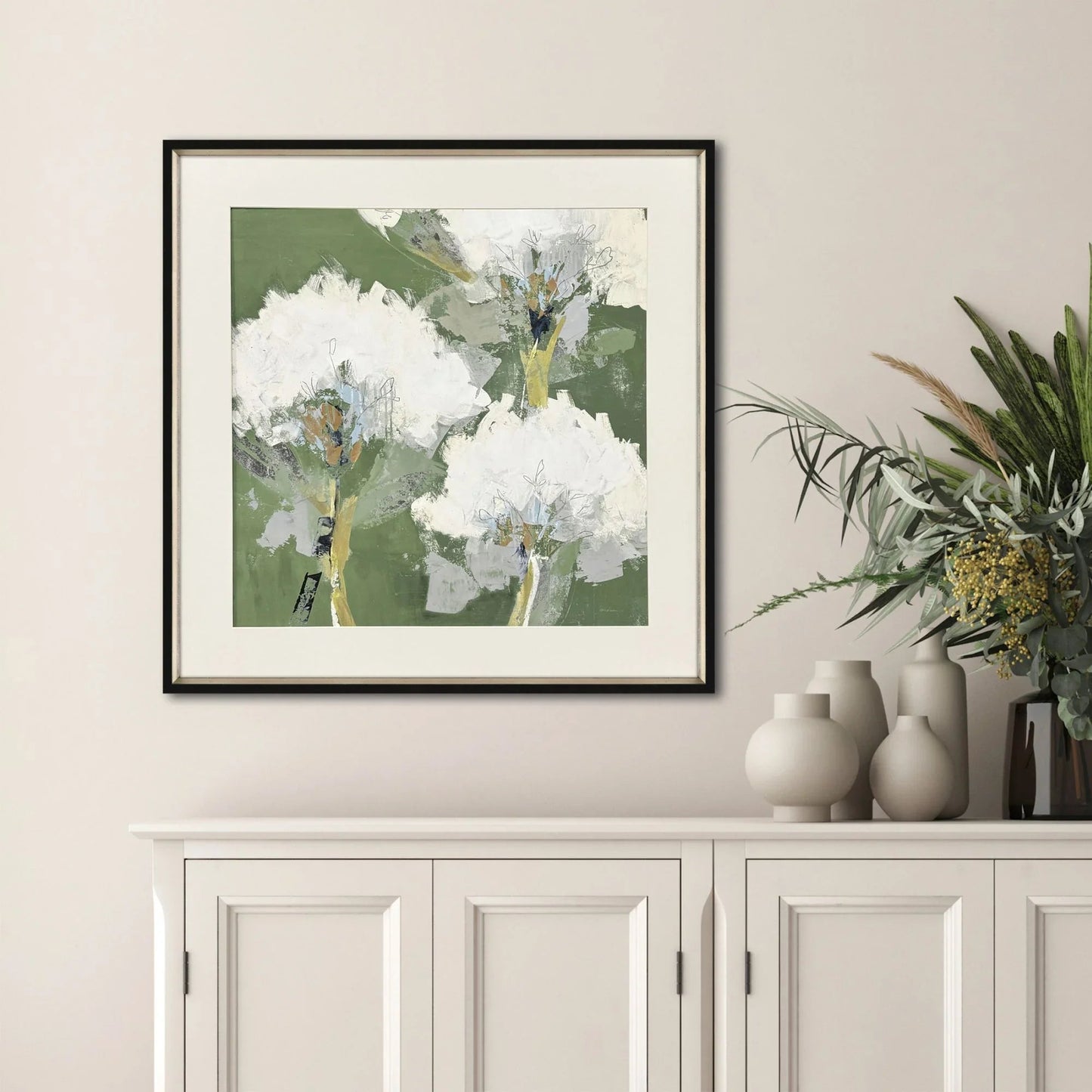 Starlight Wood Frame White Canvas Art