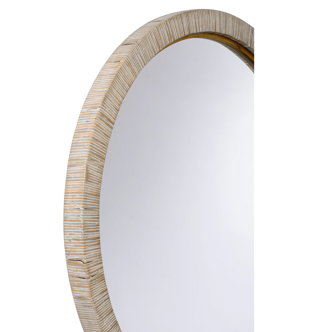 Stately Raffia Warp Frame Wall Mirror