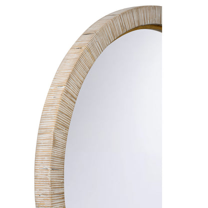 Stately Raffia Warp Frame Wall Mirror