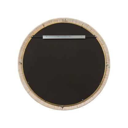 Stately Raffia Warp Frame Wall Mirror