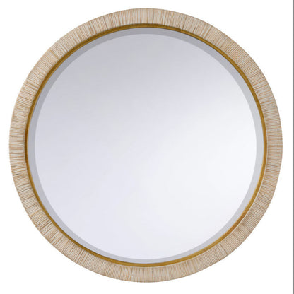 Stately Raffia Warp Frame Wall Mirror