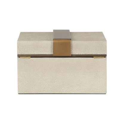 Steven Grey Textured Shagreen Covered Box - LOOMLAN - Wildwood - Boxes & Bowls