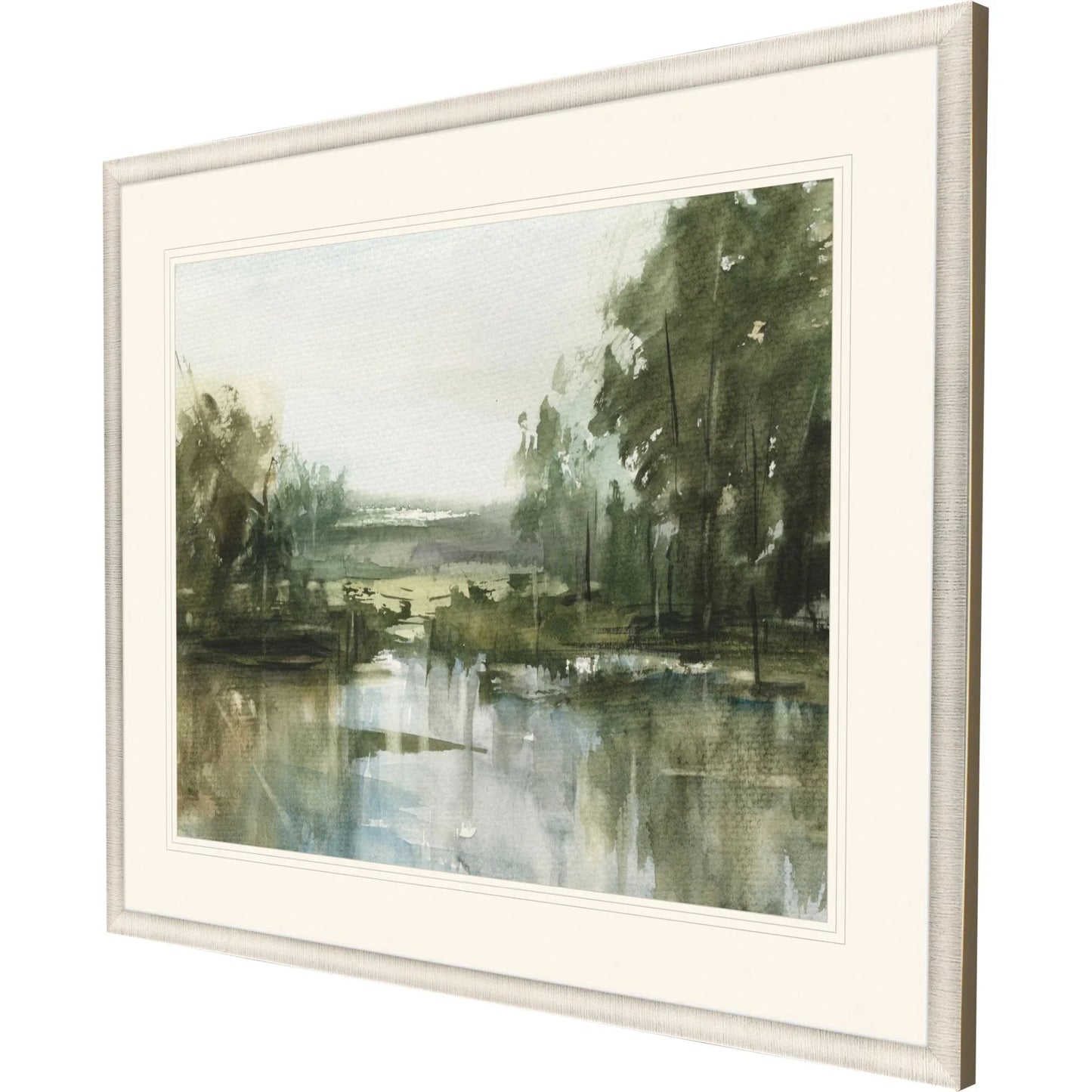 Stillwater Reflections II Green Canvas Art