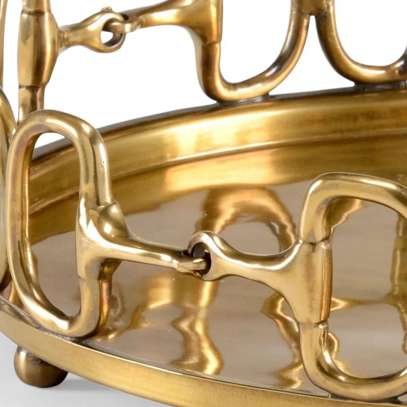 Stirrups Cast Brass Made Tray - LOOMLAN - Wildwood - Trays