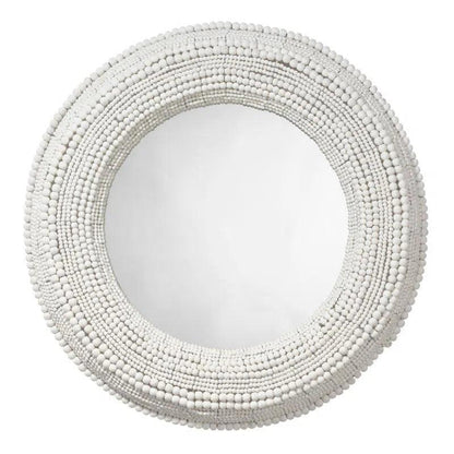 Strand Beaded Round Wall Mirror