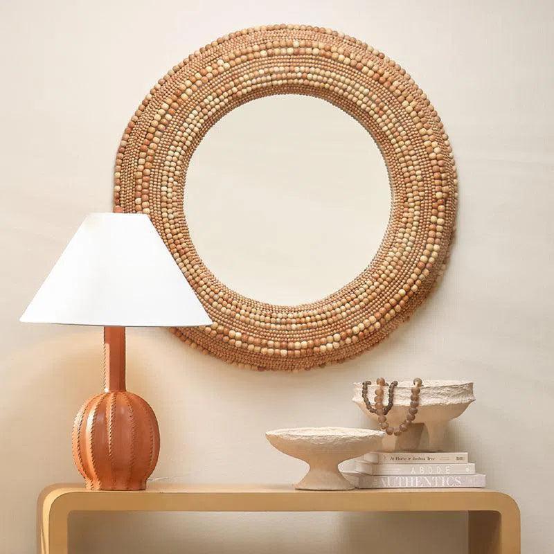 Strand Beaded Round Wall Mirror