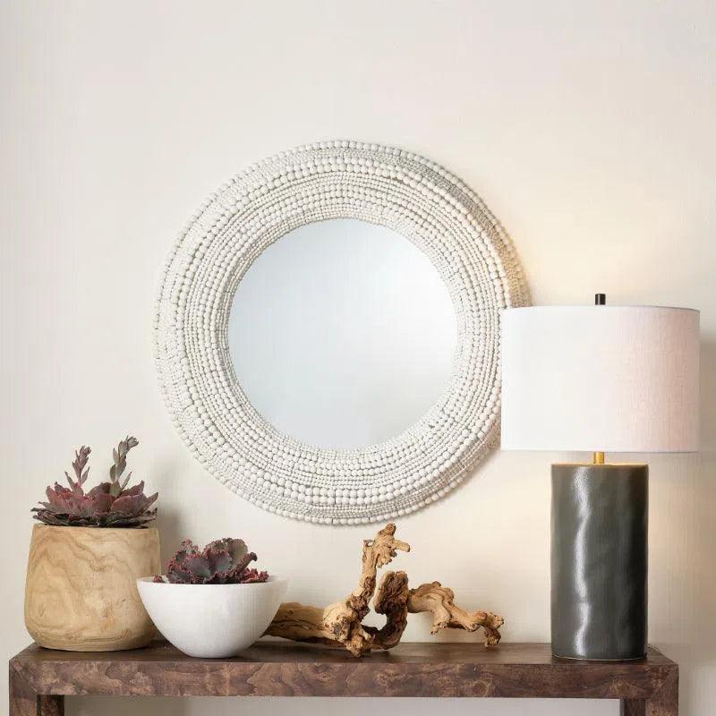 Strand Beaded Round Wall Mirror