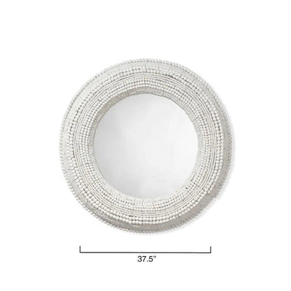 Strand Beaded Round Wall Mirror