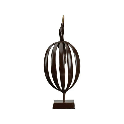 Stylized Crane Modern Metal Sculpture - LOOMLAN - Wildwood - Statues & Sculptures